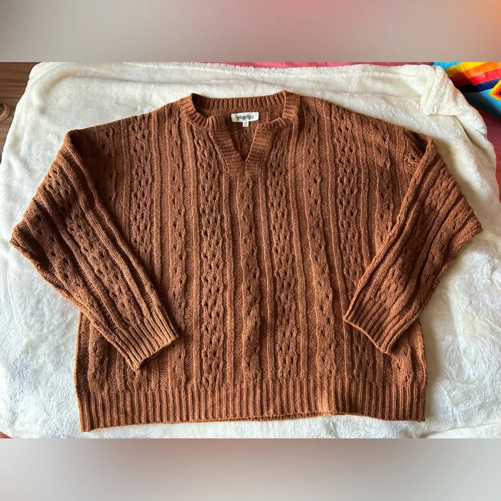 Haptics by holy harper woman sweater color brown size 1X - Picture 1 of 5